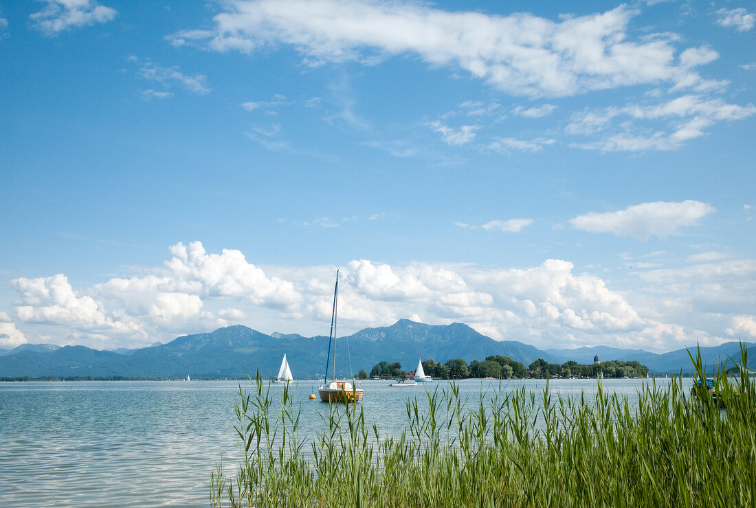 View of landscape of Alps and Chiemgau at Bavaria, Germany