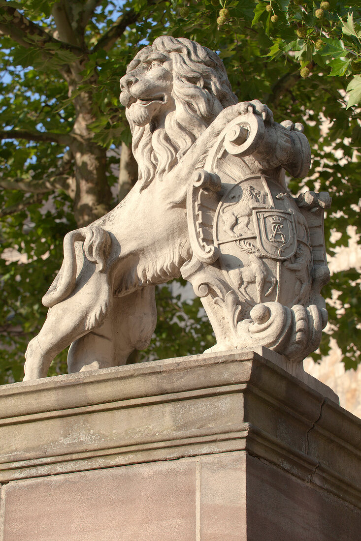 Fridericianum Lion with Coat of Arms at Kassel, Hesse, Germany