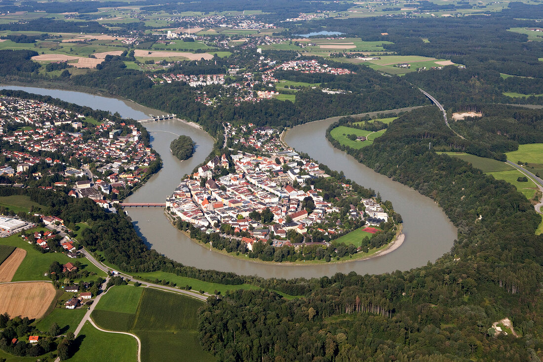 Chiemgau, Bayern, Wasserburg am Inn, Landkreis Rosenheim, Halbinsel