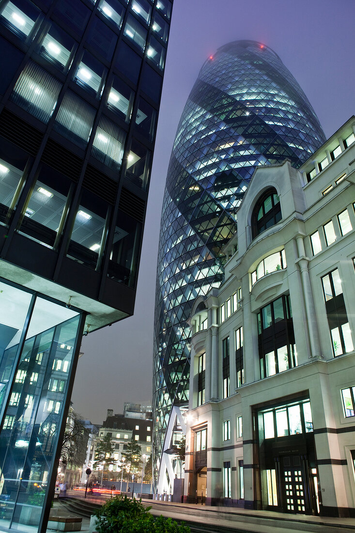 Illuminated Cucumber building, London