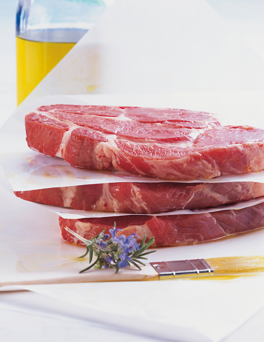 Close-up of beef with oil