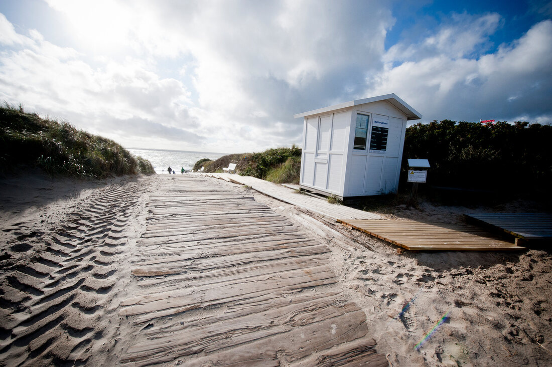 View of beach at sunrise in Westerland, Sylt, Germany