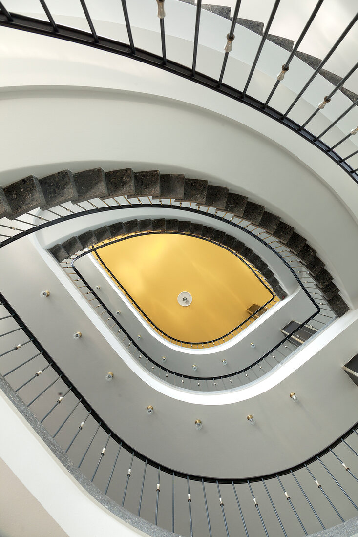 Staircase of AOK building in Friederich place, Kassel, Hessen, Germany