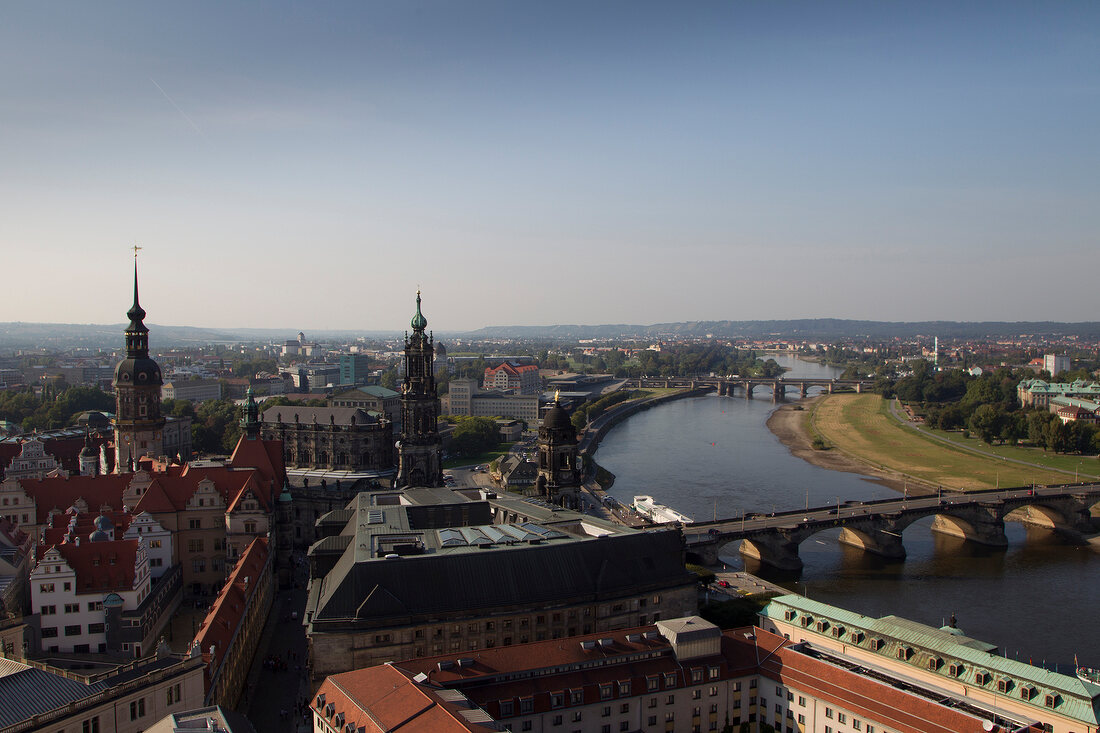 Blick auf die Elbe, Dresden, Sachsen Deutschland