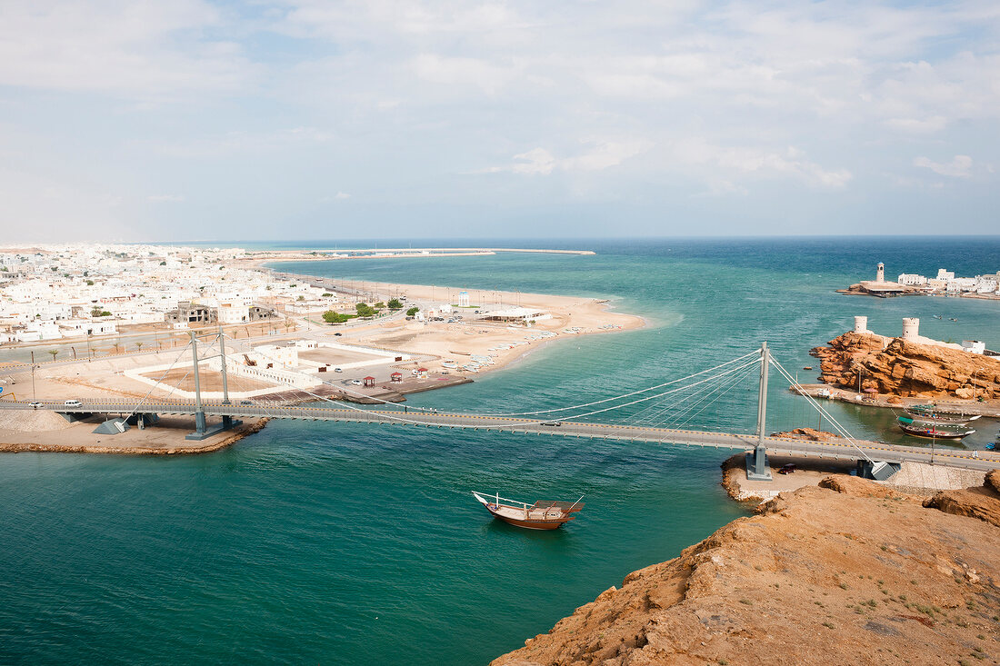 Oman, Brücke zwischen Sur und Ayja, Khor al Batah Brücke, Golf von Oman