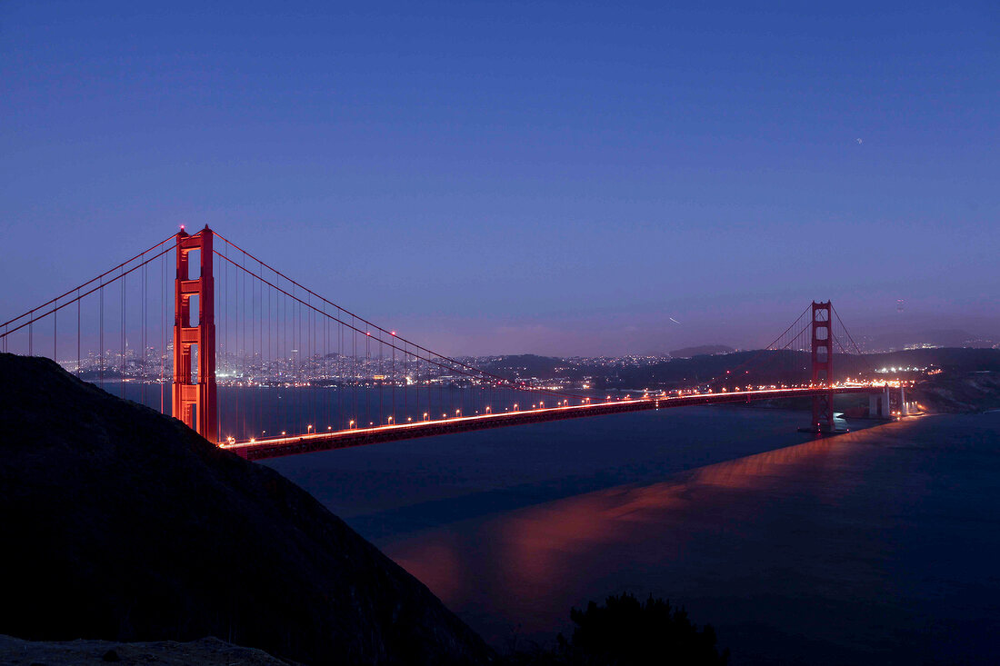 Golden Gate Bridge, San Francisco, Abendrot