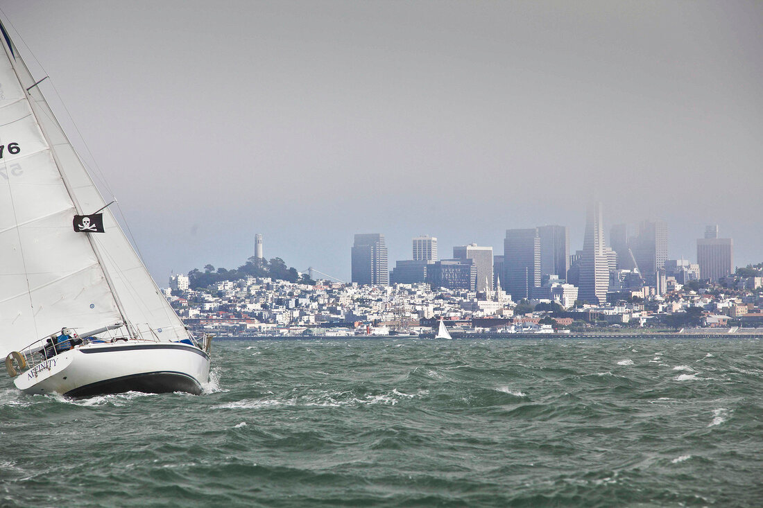 Meer, Segelboot, Nebel, San Francisco