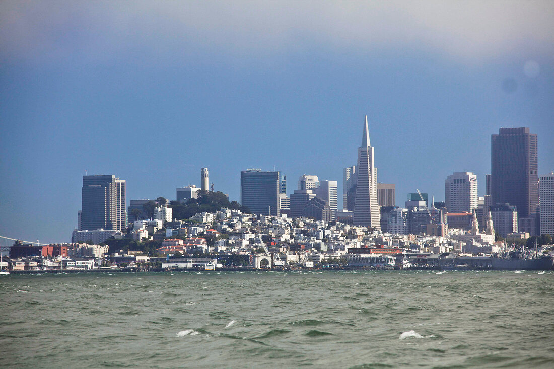 View of Cityscape with skyline and Pacifica Ocean in San Francisco, California, USA