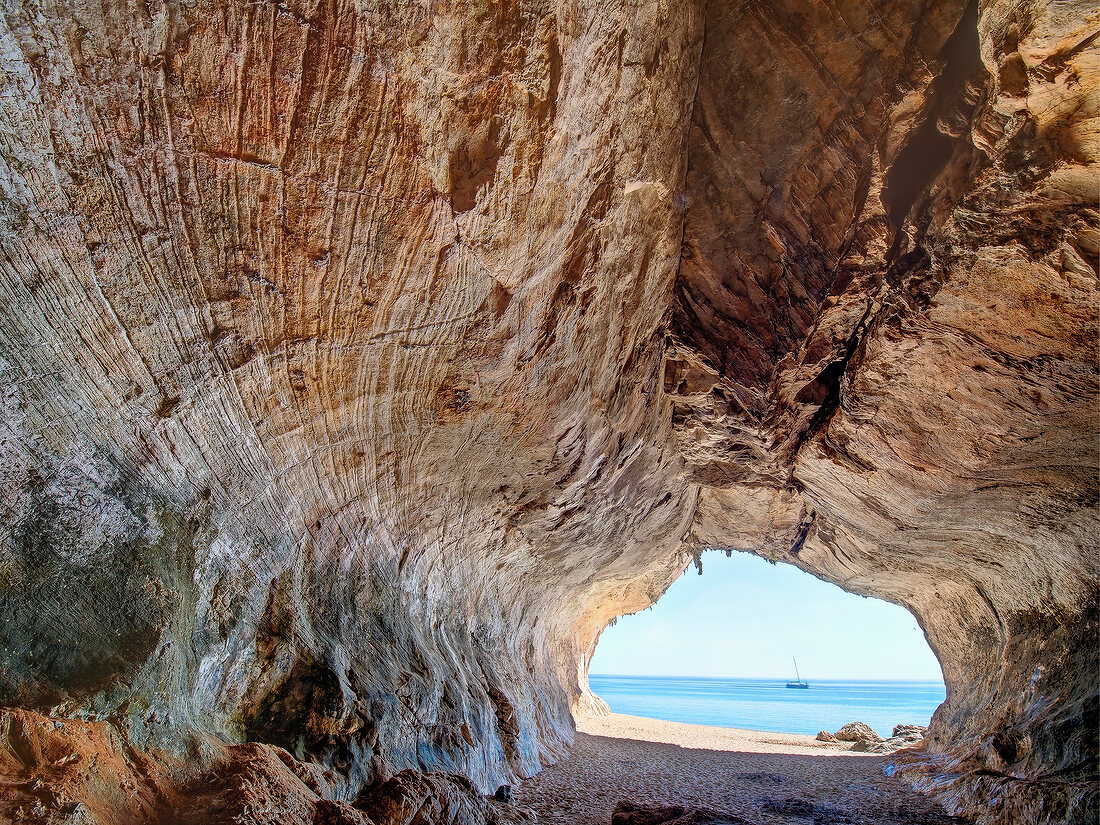 Sardinien, Ostküste, Cala di Luna, Mittelmeer, Golf von Orosei, Höhle