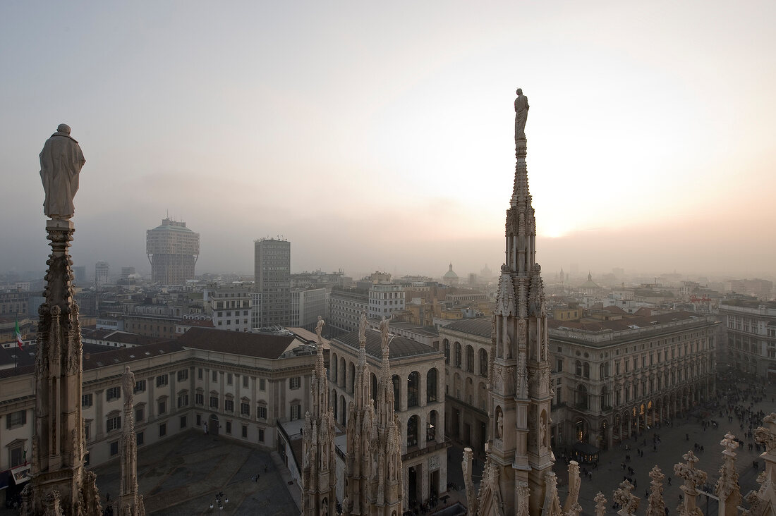 Mailänder Dom, Duomo di Milano, Dach, Stadtansicht, Mailand, Italien