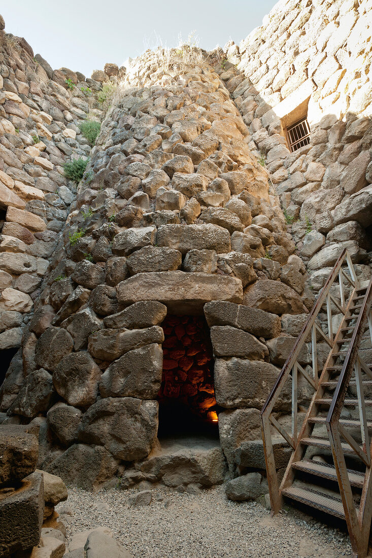 Cone shaped stone building in village Su Nuraxi, Barumini, Sardinia, Italy