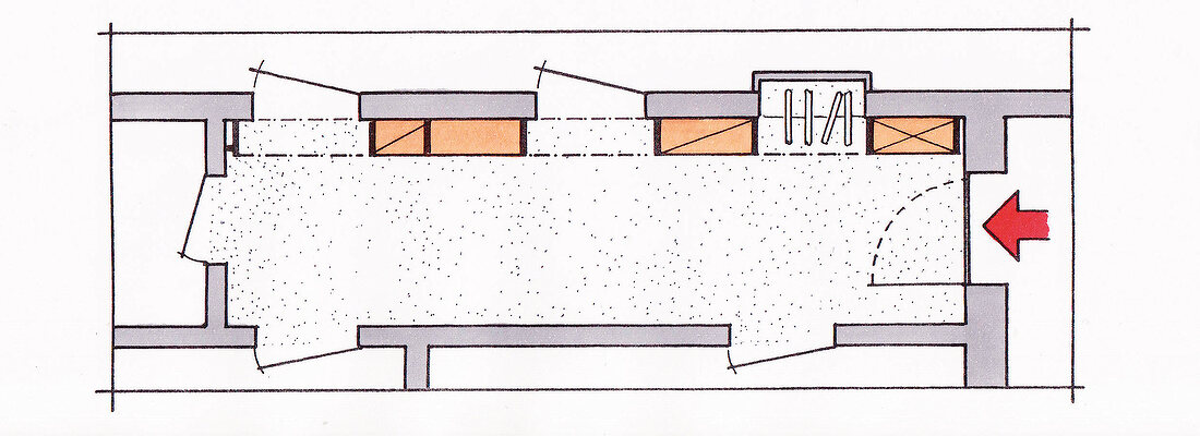 Illustration, Zeichnung, Flur, Grundriss