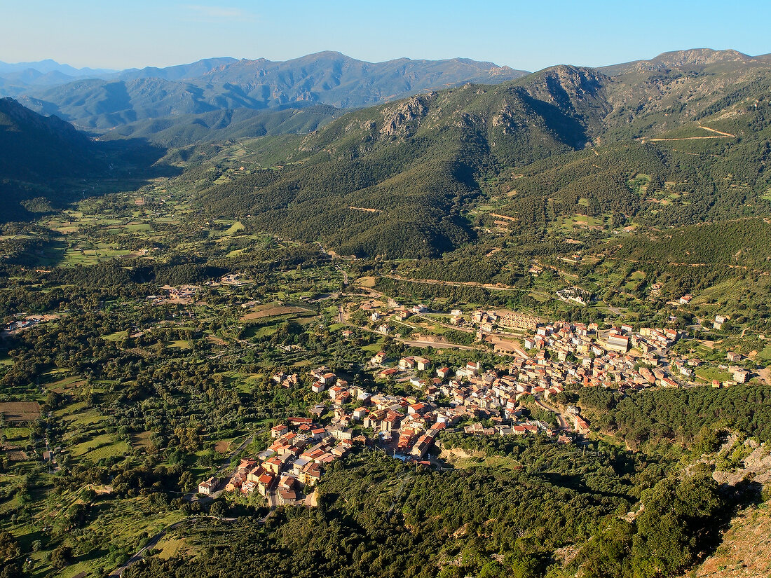 View of mountain landscape in Urzulei, Ogliastra province, Sardinia