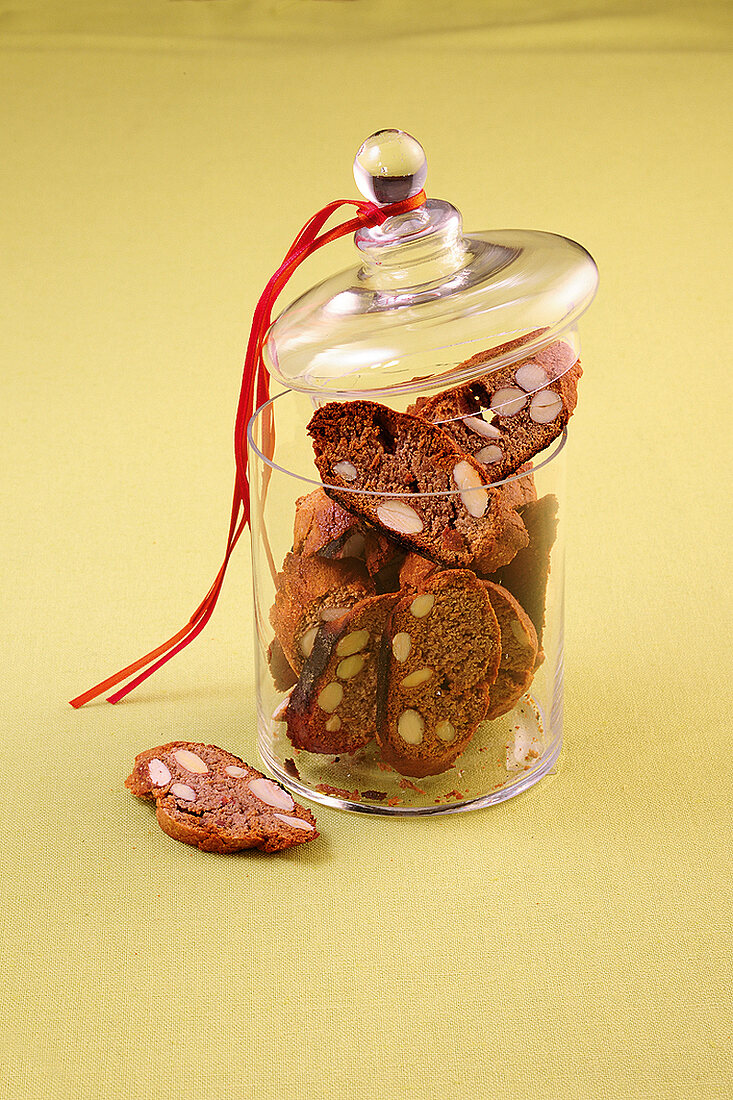 Biscotti in glass jar