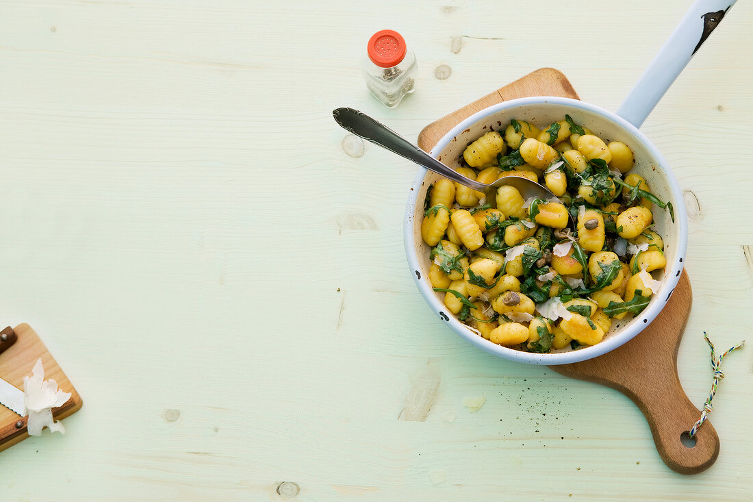 Vegetarisch, Gnocchi mit Rucol abutter