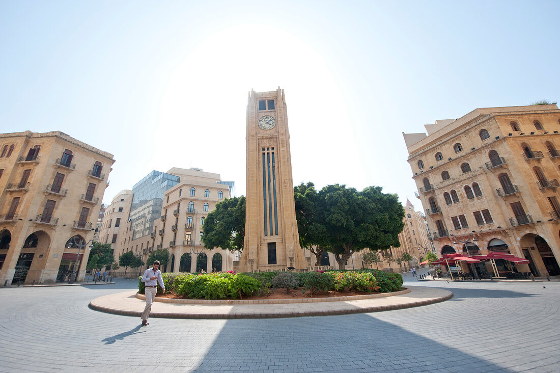 Hamidiya Clock Tower in Najmah Square at Place De L'Etoile, Beirut, Lebanon