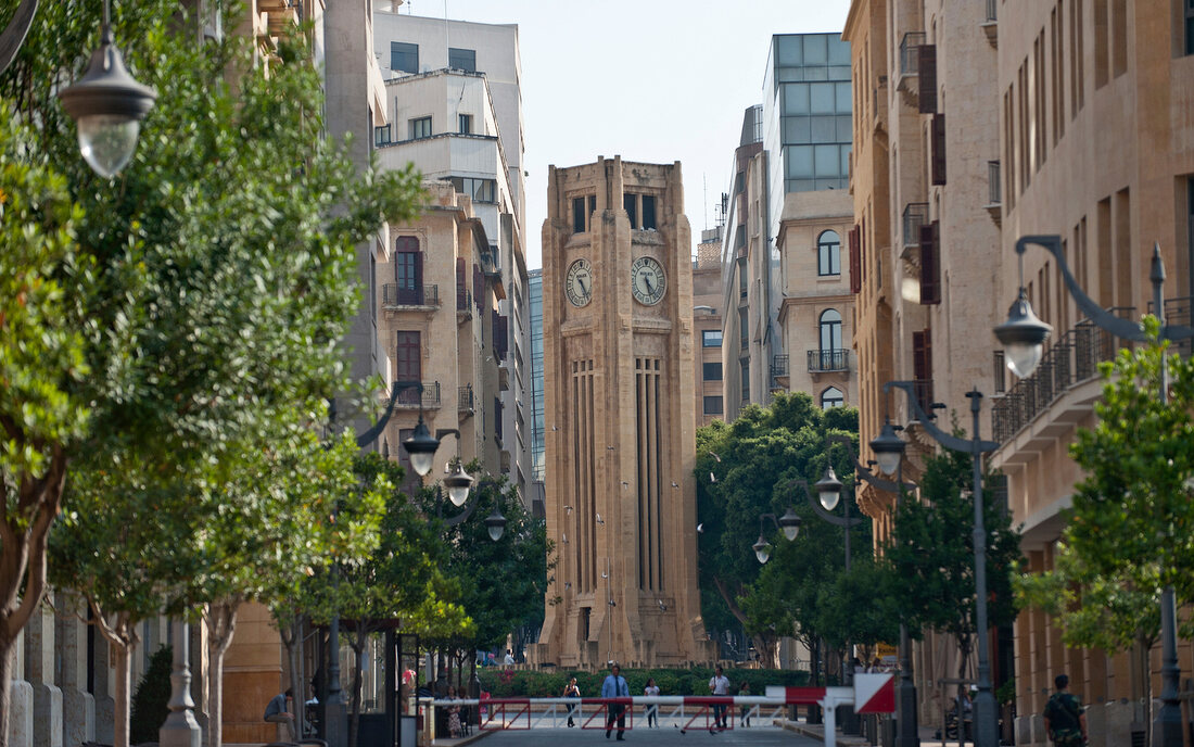 Hamidiya Clock Tower in Najmah Square at Place De L'Etoile, Beirut, Lebanon