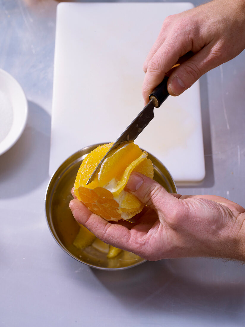 Passionsfruchtcreme mit Orangensalat Step 5, Orangen filetieren