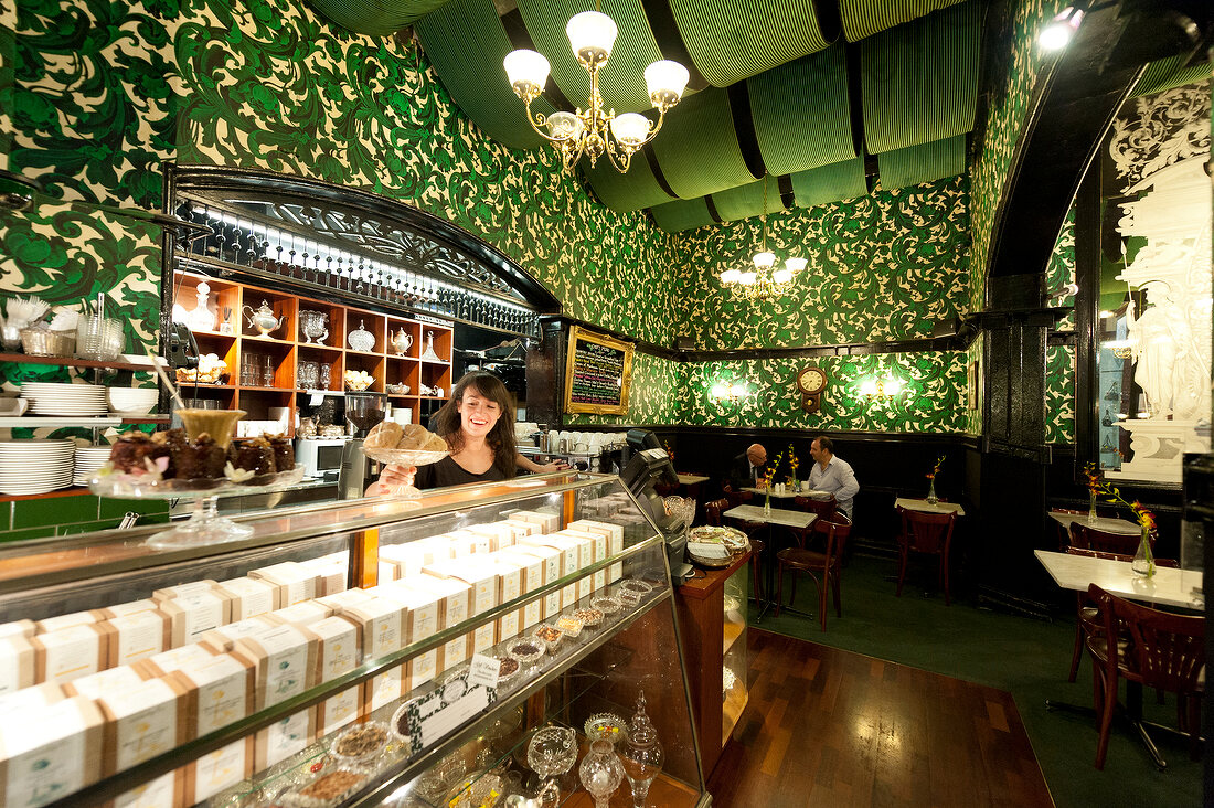 People at The Hopetoun tea room in Block Arcade, Victoria, Australia