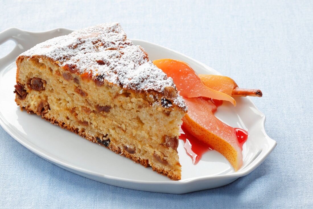 Apricot cake with dried apricots, sultanas and goat's cheese