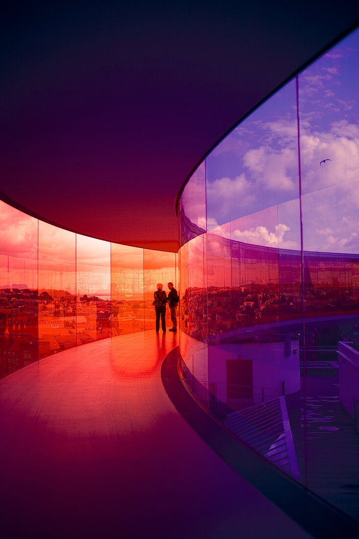 Aarhus, Kunstmuseum Aros, Rainbow Panorama, Blick auf Aarhus