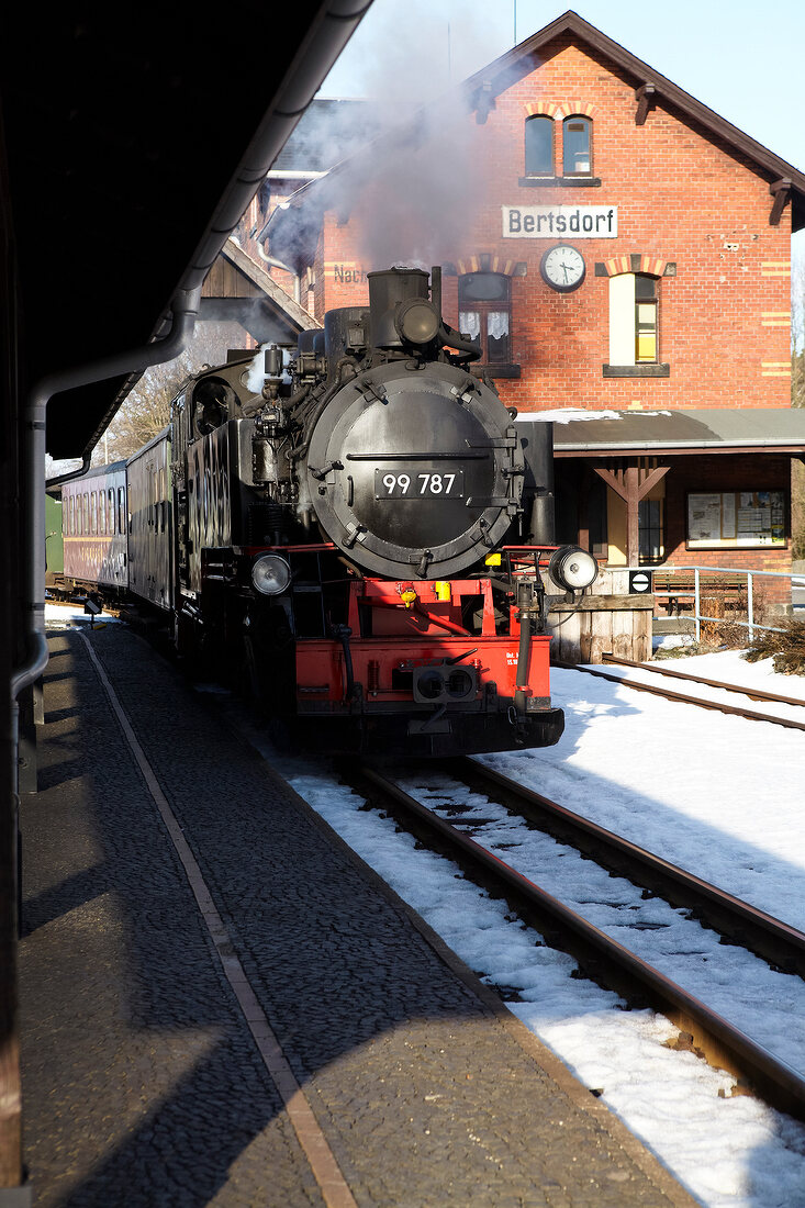 Steam locomotive in Zittau narrow gauge railway, Saxony, Germany