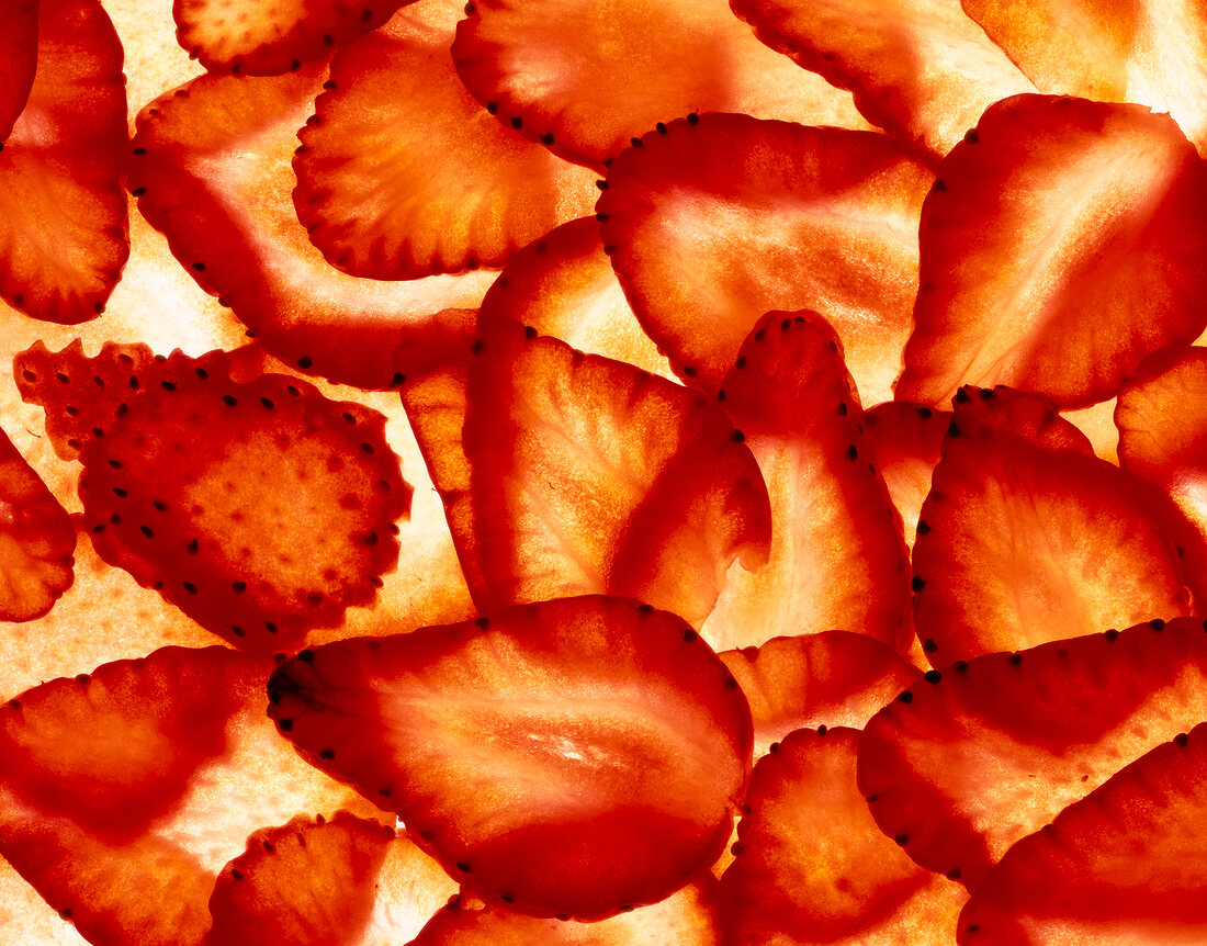 Close-up of slices of strawberry