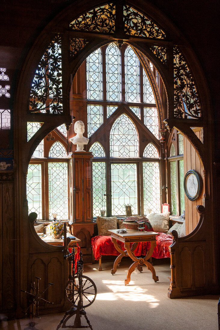 Interior of living room of Queen Marie in Marienburg Castle, Hanover, Germany