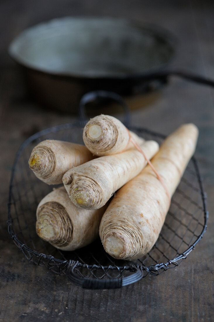 Parsnips in basket