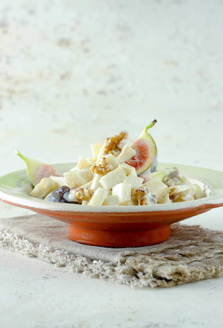 Celery salad on plate