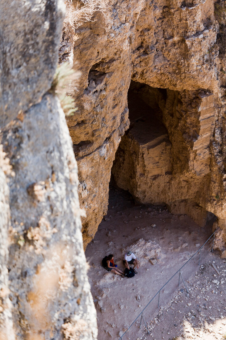 People at Jesus Trail hiking and pilgrimage route in Galilee region of Israel