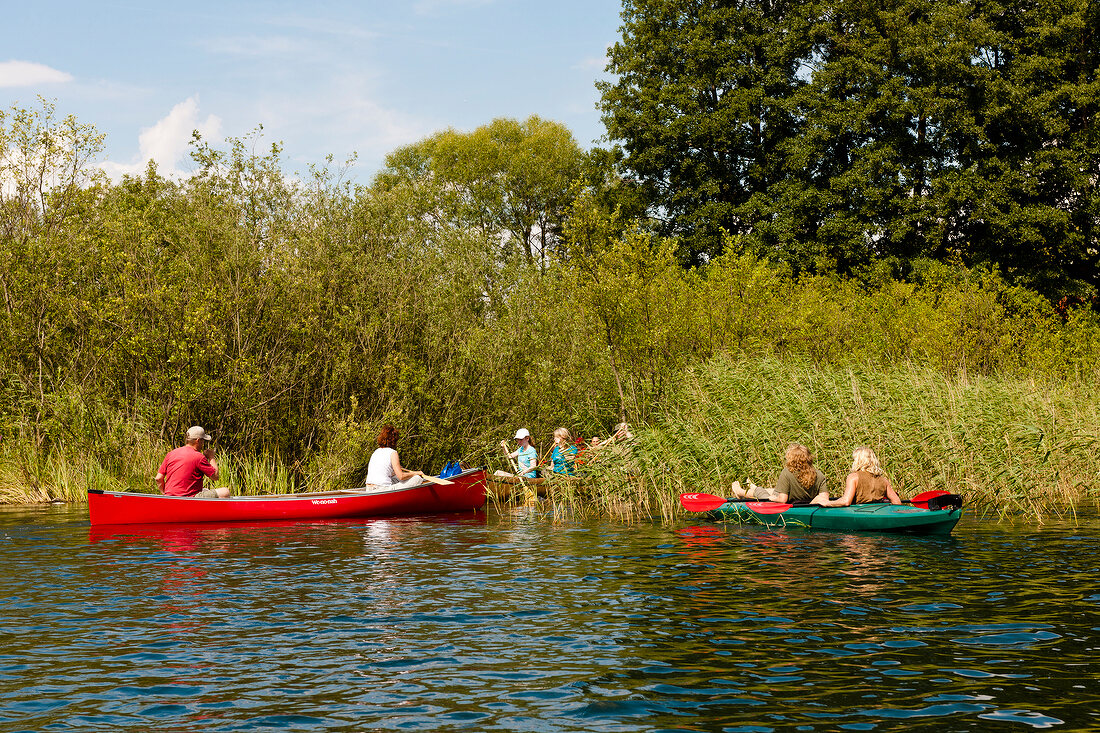 Uckermärkische Seen, Carwitz, Zugang zum Dreetz See, Boote, Kanus