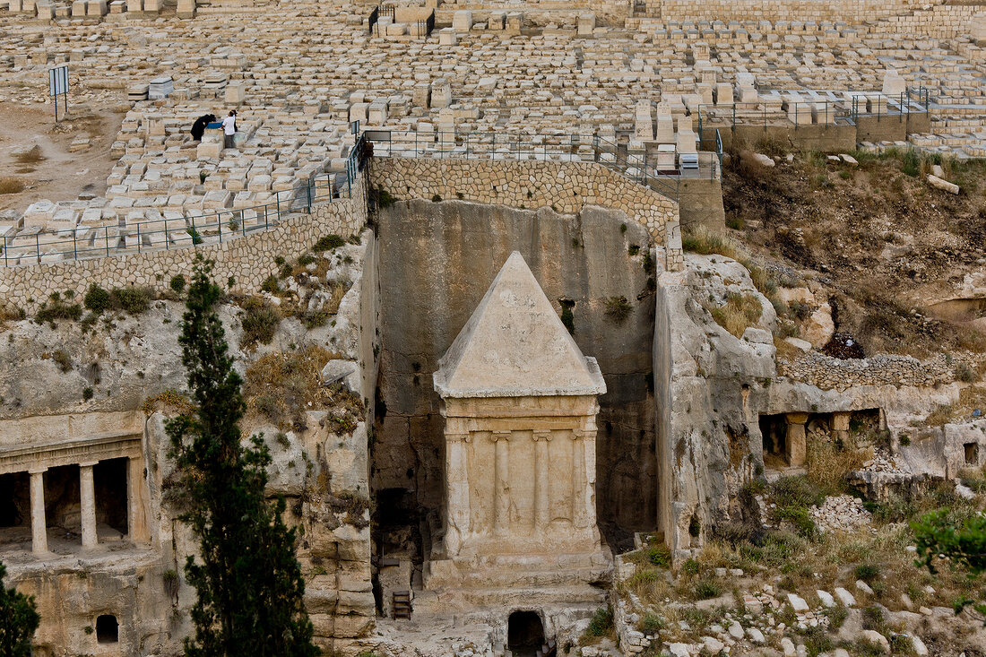 View of Mount Olives Jewish Cemetery at Jerusalem, Israel