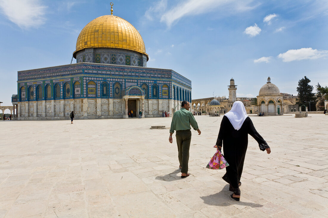 Israel, Jerusalem, Tempelberg, Felsendom, Platz, Menschen