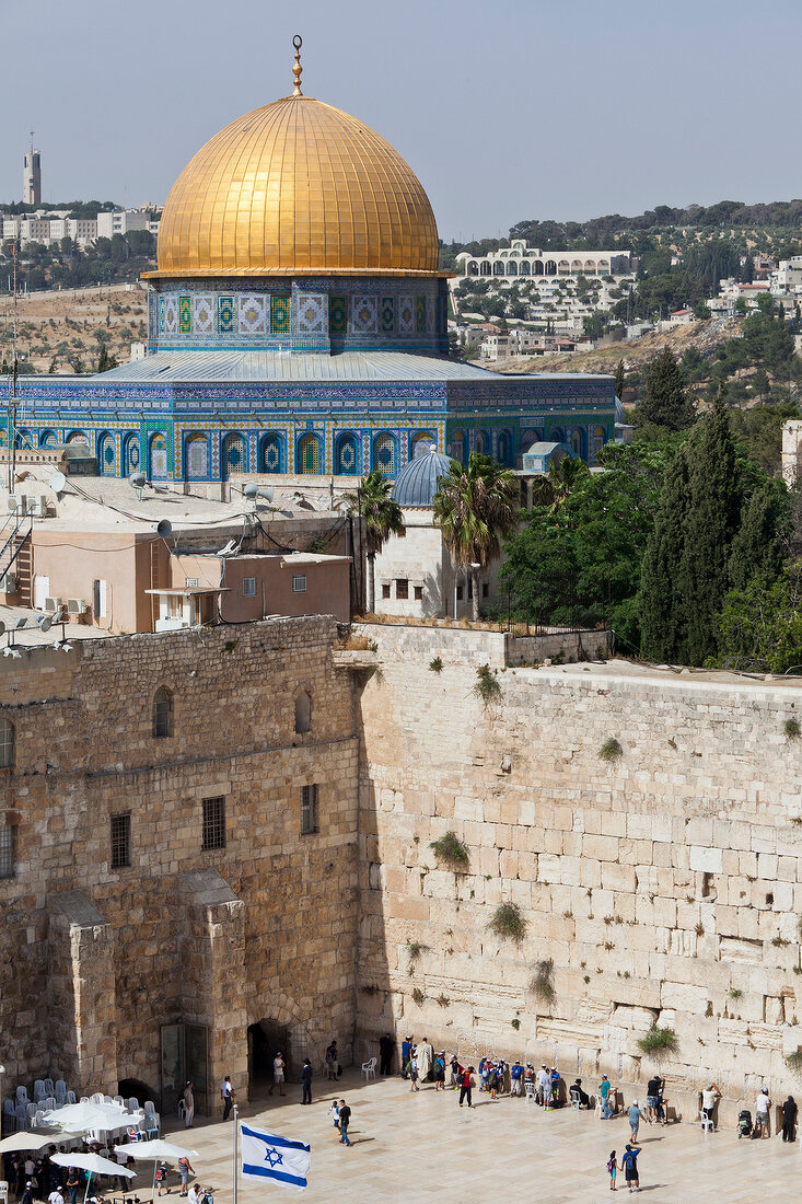 Israel, Jerusalem, Felsendom, Klagemauer, Altstadt, Tempelberg