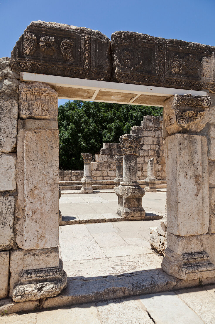 Ruins of synagogue in Capernaum, Galilee, Israel