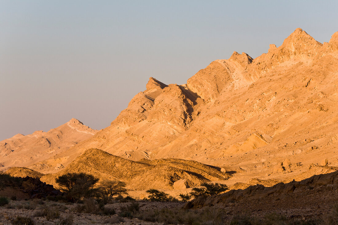 View of mountains and landscape in Makhtesh Ramon, Negev, Israel