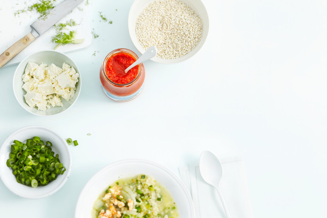 Schneller Teller, Zutaten für Gerstentopf mit Fenchel