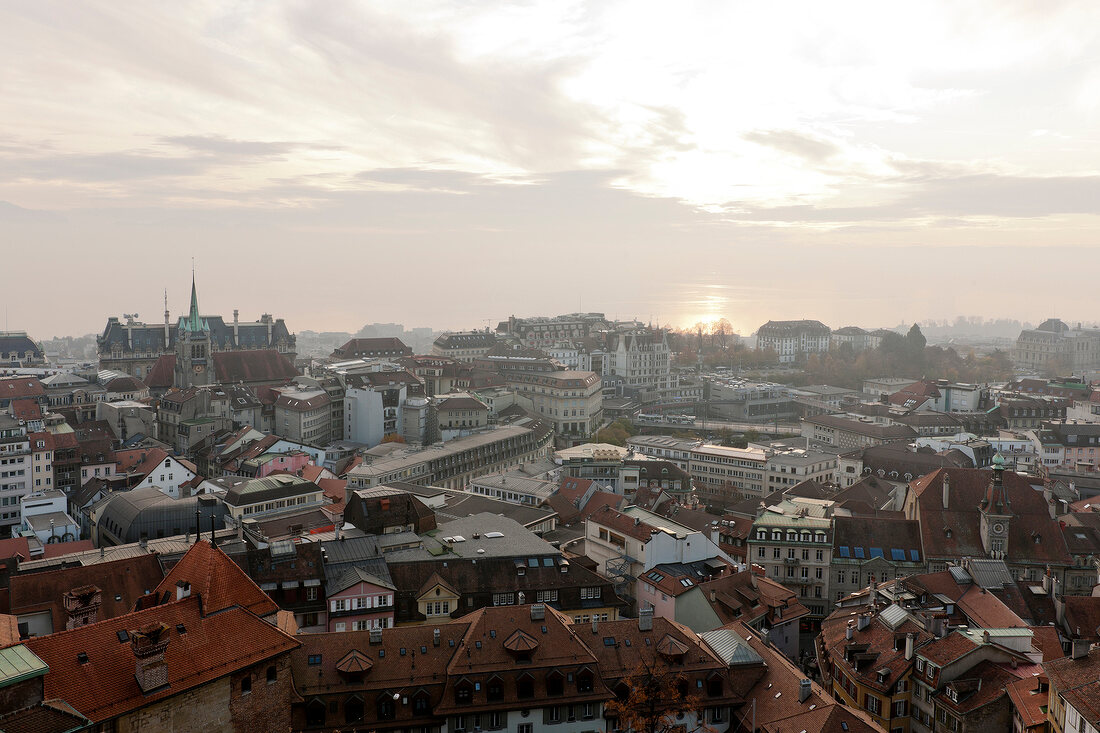 Cityscape of Lausanne, Canton of Vaud, Switzerland