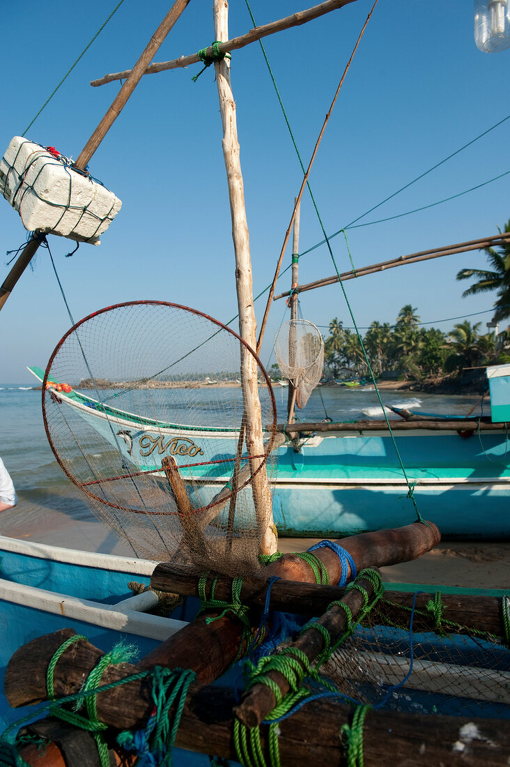 Sri Lanka, nahe Hikkaduwa, Dodanduwa Indischer Ozean, Fischerboote