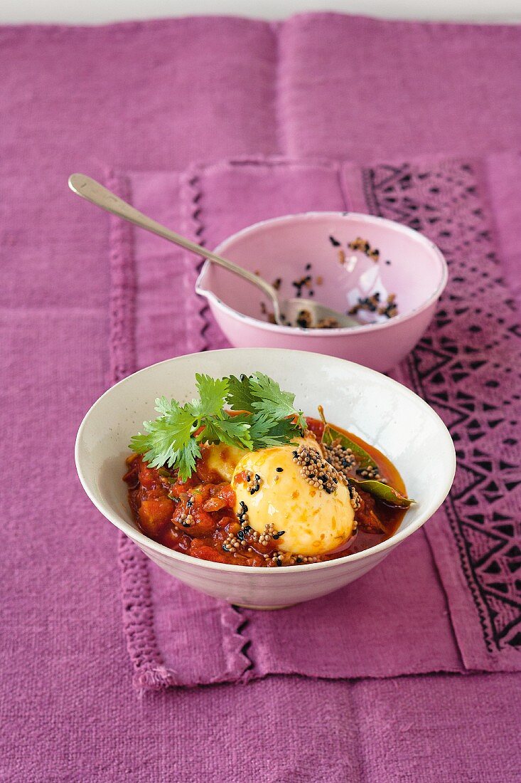 Tomato egg curry (India)