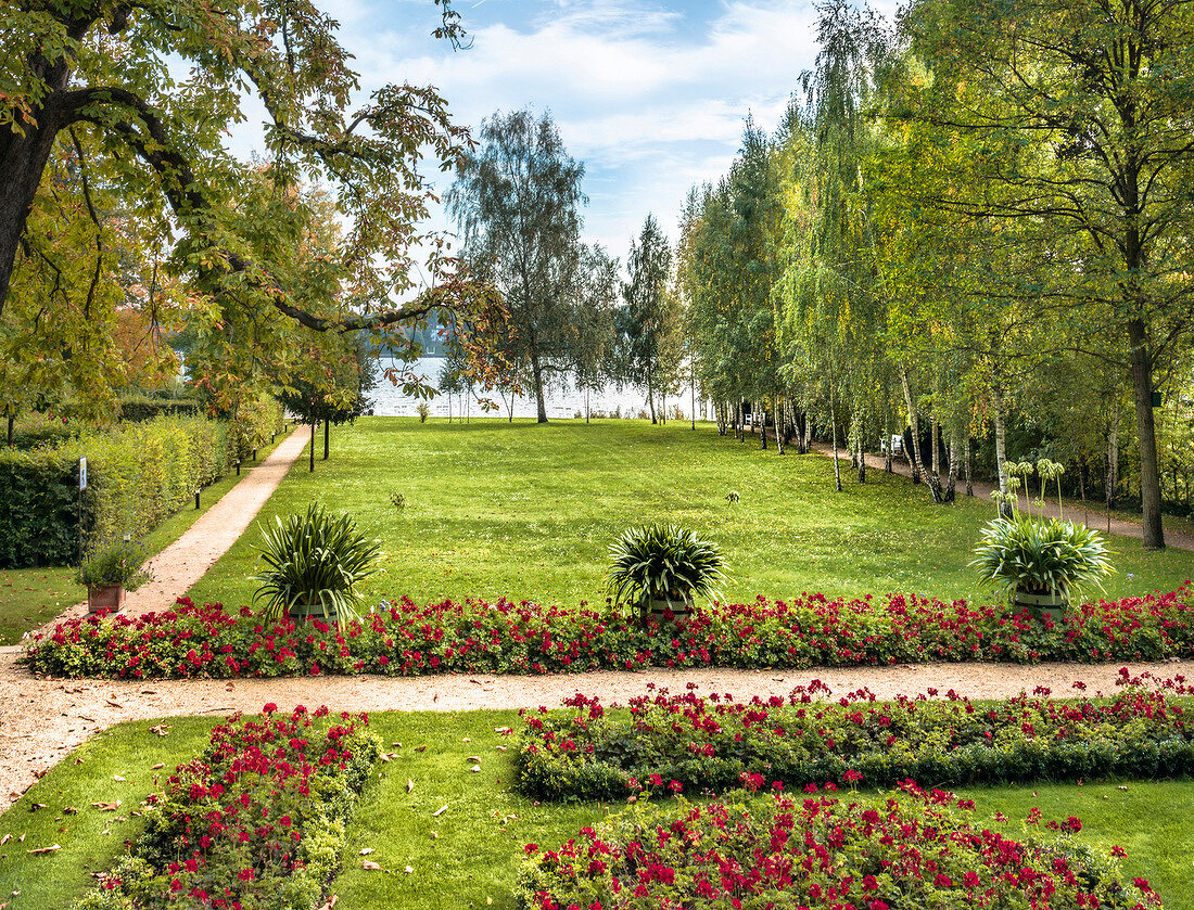 View of garden at Liebermann Villa, Wannsee, Berlin, Germany