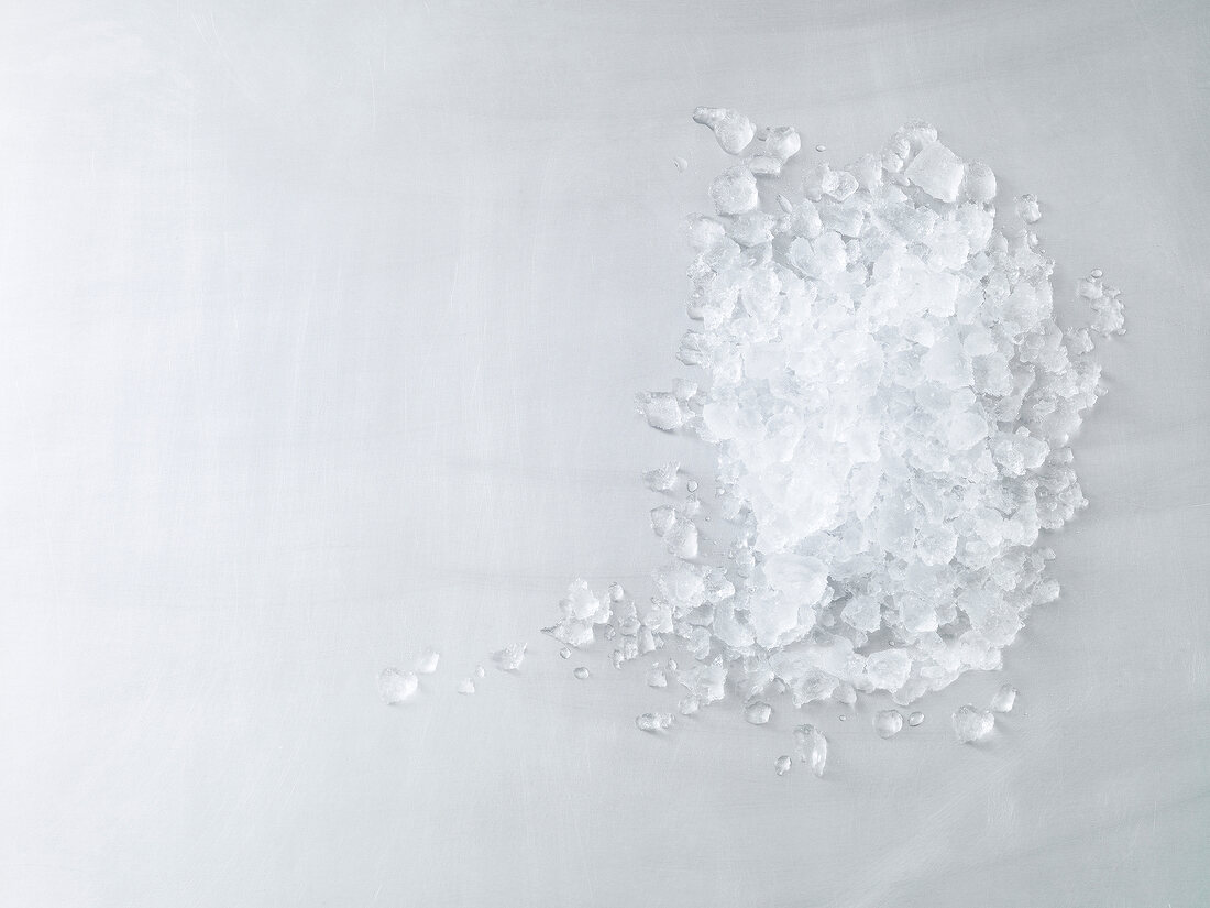 Crushed ice on white background