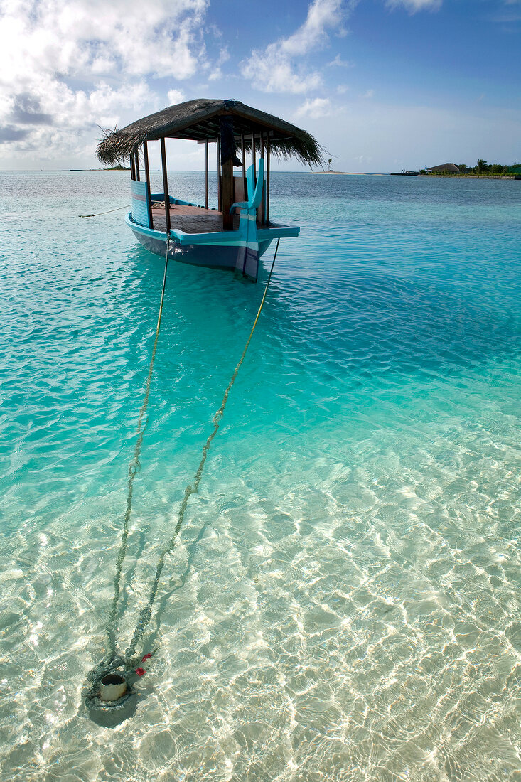 Traditionelles Boot Dhoni Malediven, Insel Velighandu Huraa