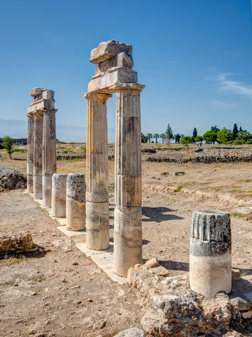 View of ancient gymnasium in Hierapolis, Aegean, Turkey