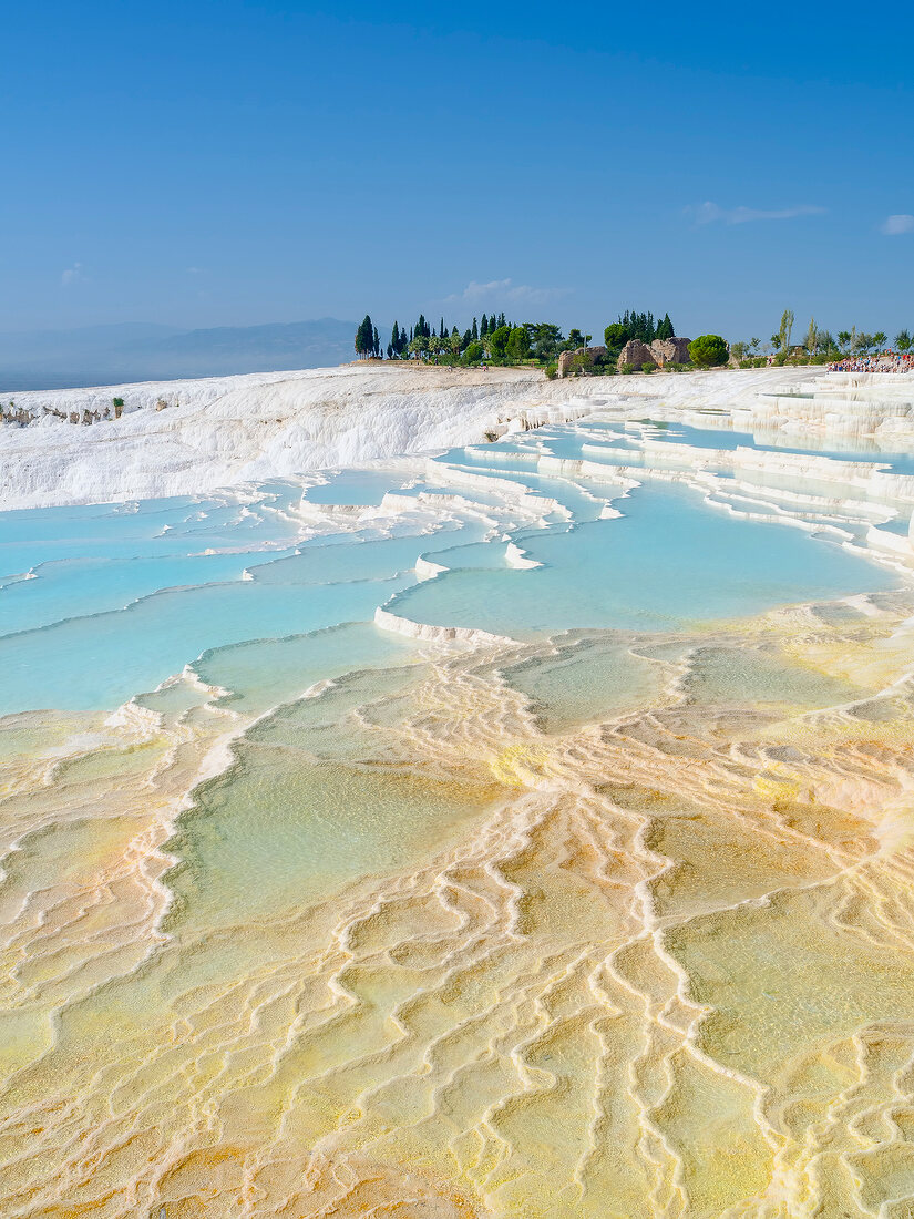 Türkei, Türkische Ägäis, Pamukkale, Sinterterrassen