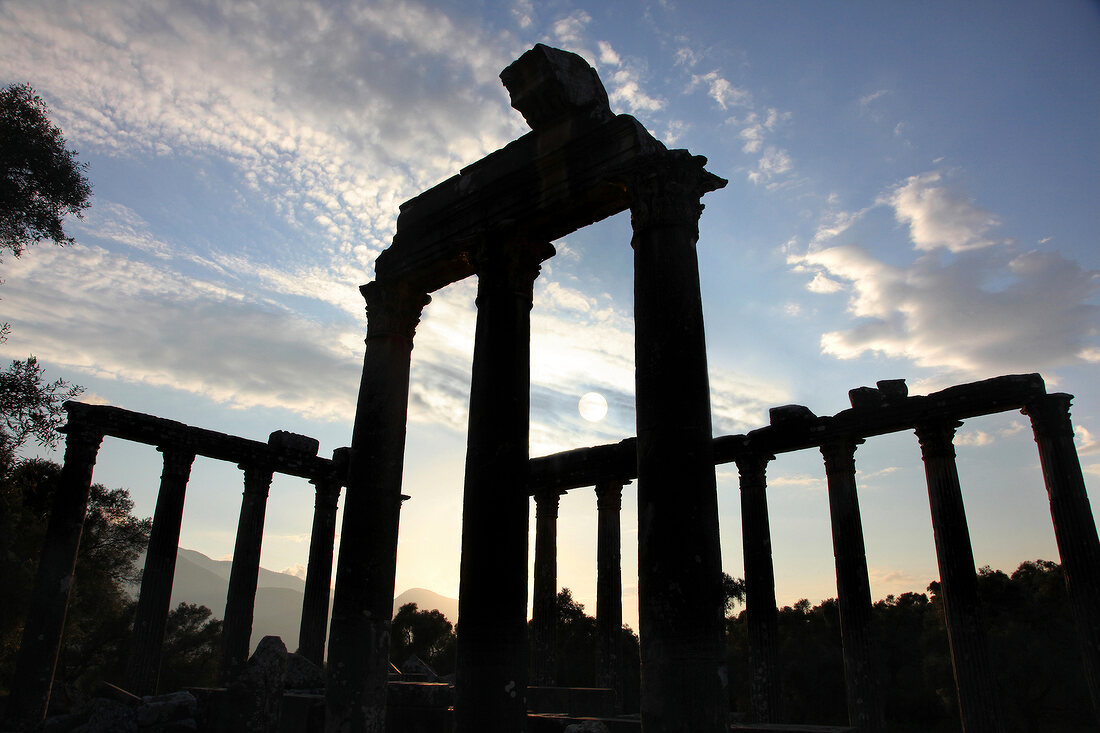 Ruins of Temple of Zeus at Euromos in Aegean, Turkey