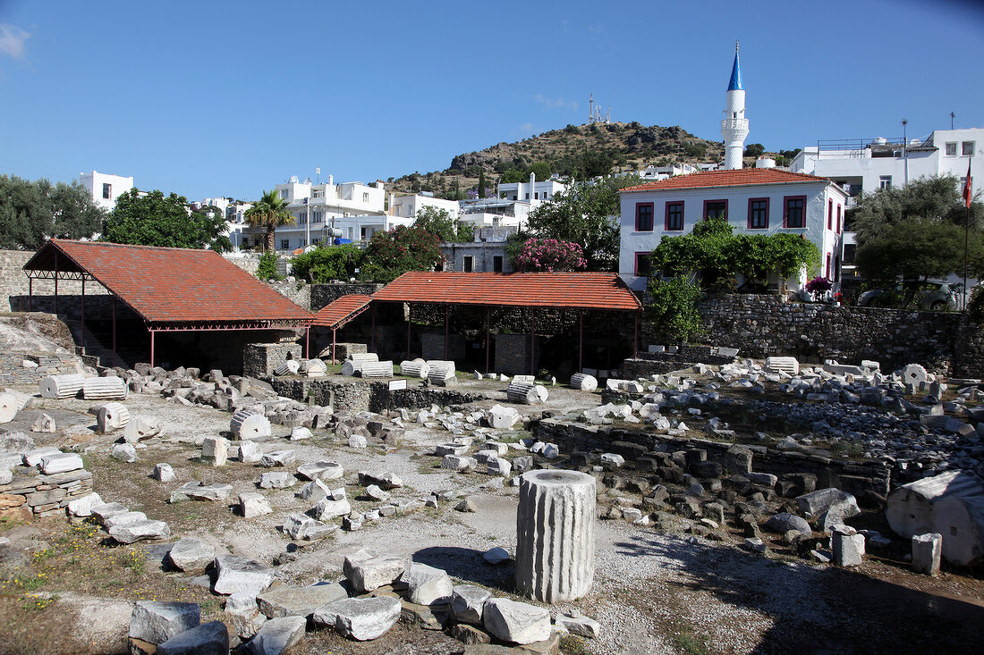 Ruins of Mausoleum at Halicarnassus in Bodrum, Aegean Region, Turkey