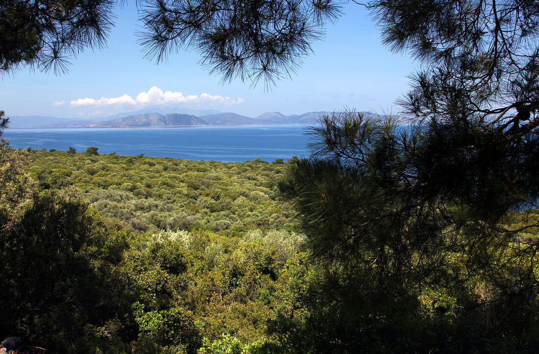 View of landscape in Dilek Peninsula National Park, Turkey