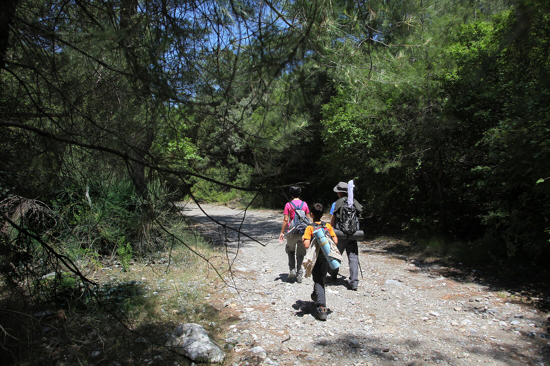 Women and man hiking in Dilek Peninsula National Park, Turkey
